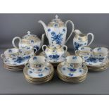 A THIRTY FOUR PIECE DRESDEN PORCELAIN TEA SERVICE marked 'Schumann', comprising tea and coffee