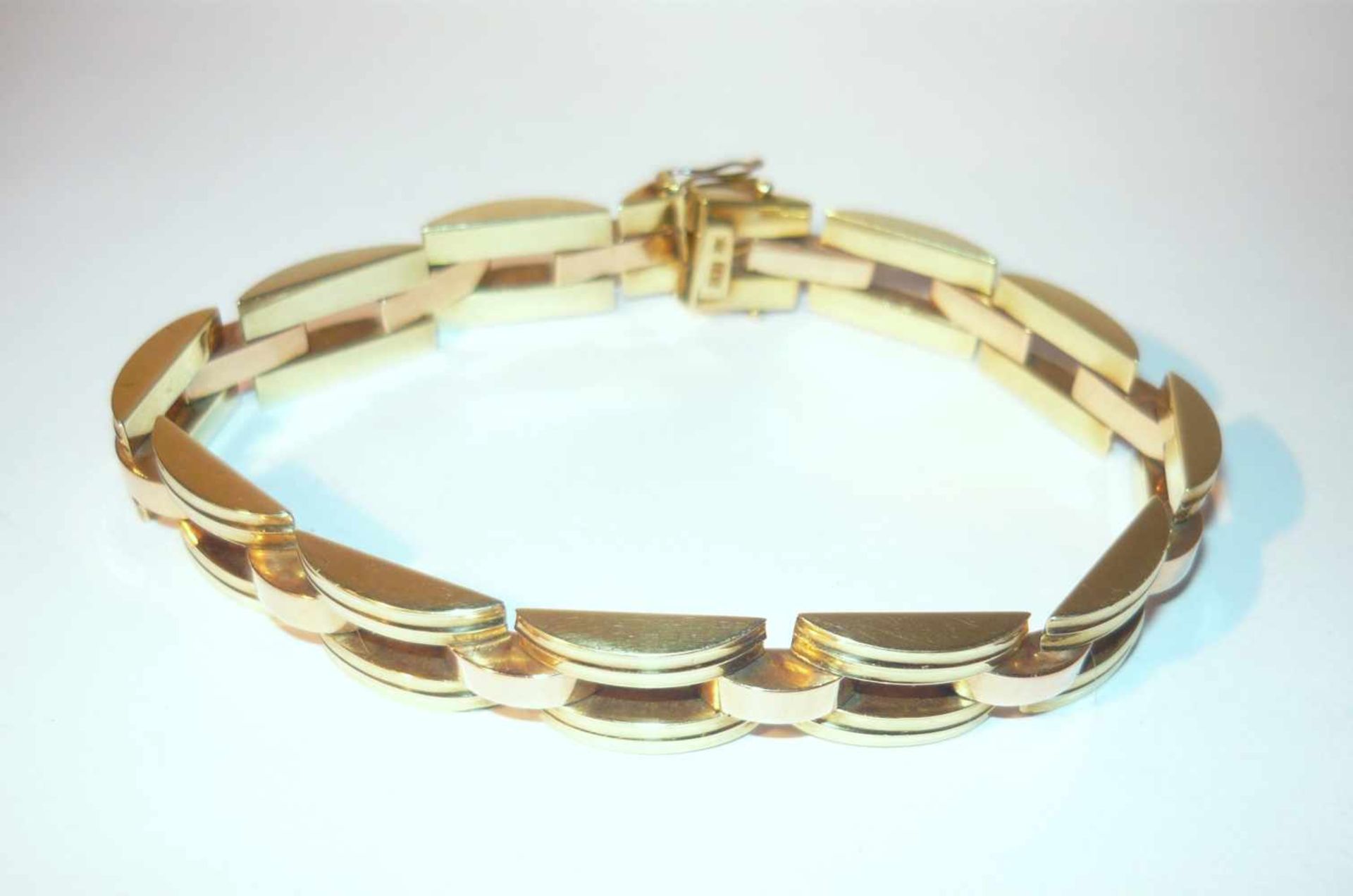 Gliederarmband in 585er GG (14K). Gew. ca. 25,2 g. Link armband in 585 GG (14K). Weigh. app. 25,2