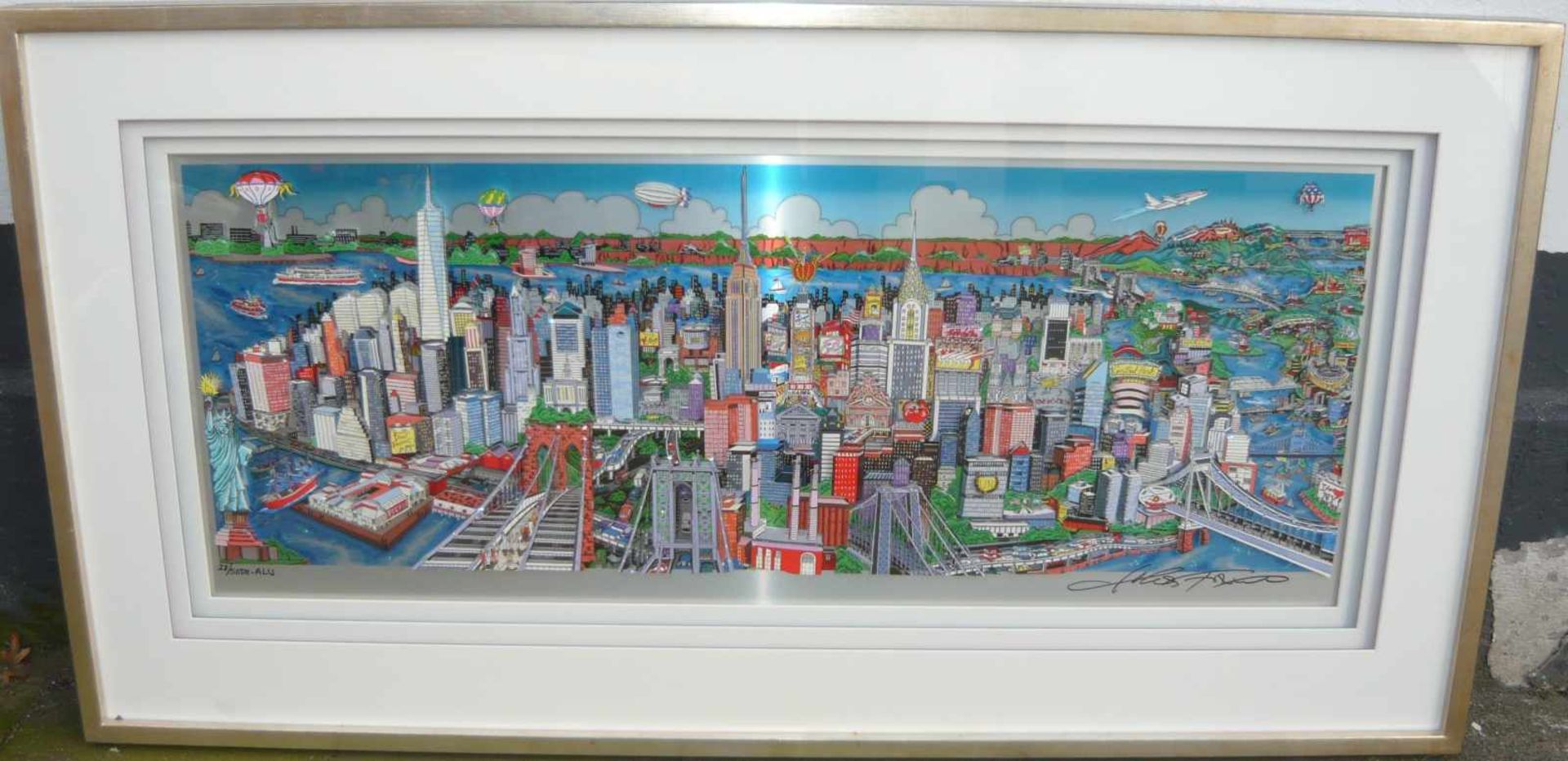 Charles Fazzino (* 1955, Westchester County, New York). Ansicht von Manhattan. 3D Serigrafie.