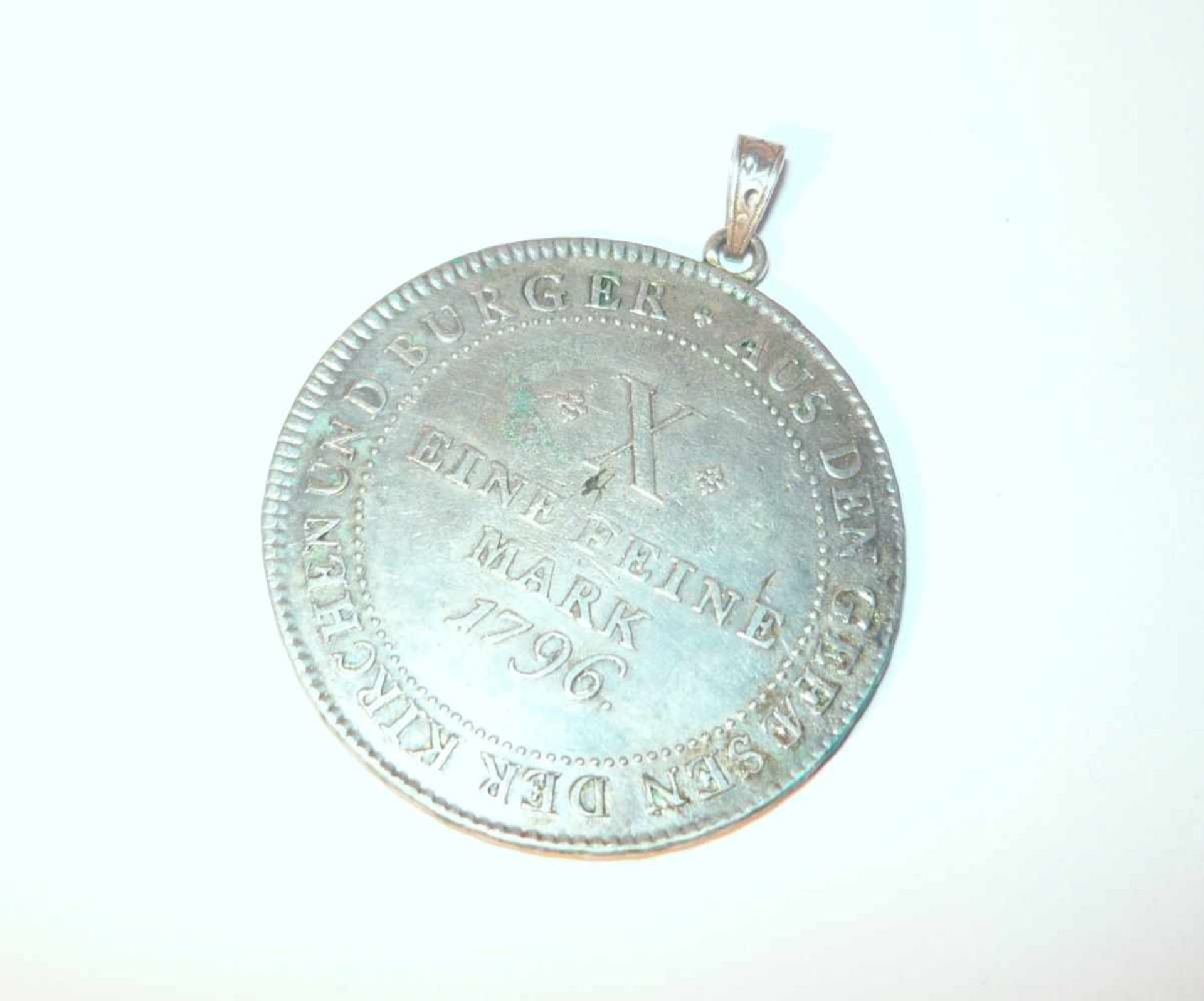 Konventionstaler von 1796. Silber. DM ca. 4 cm.Convention thaler from 1796. Silver. Diam. app. 4 - Bild 2 aus 3