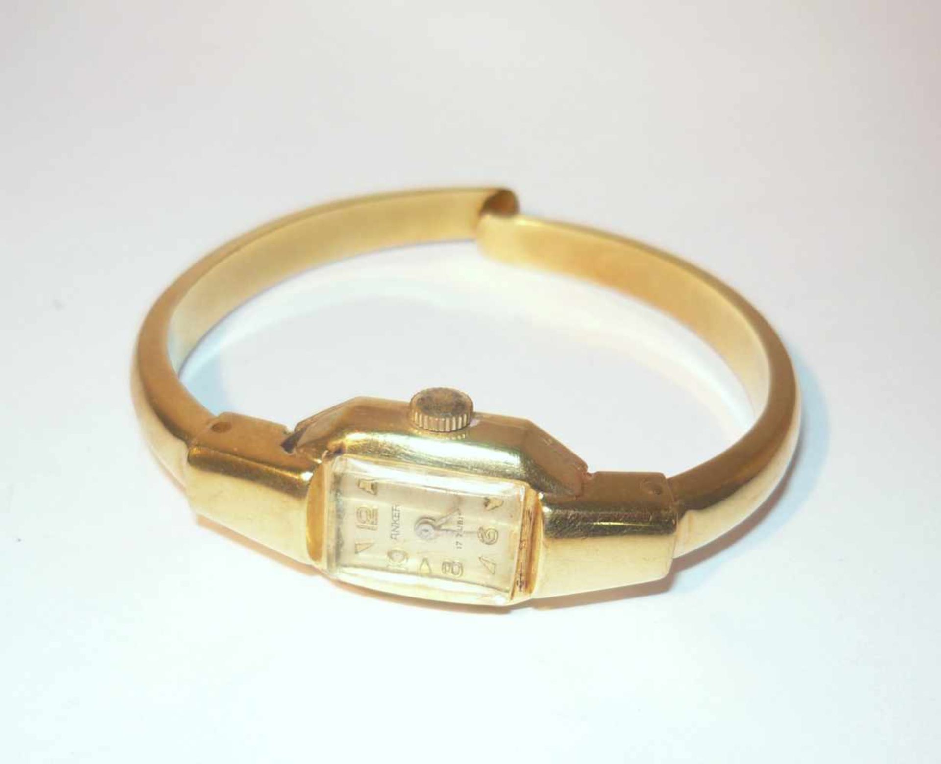 Anker. Damenarmbanduhr. 585er GG (14K). Werk steht. Ges. Gew. ca. 16 g. Anker. Ladies wrist watch.