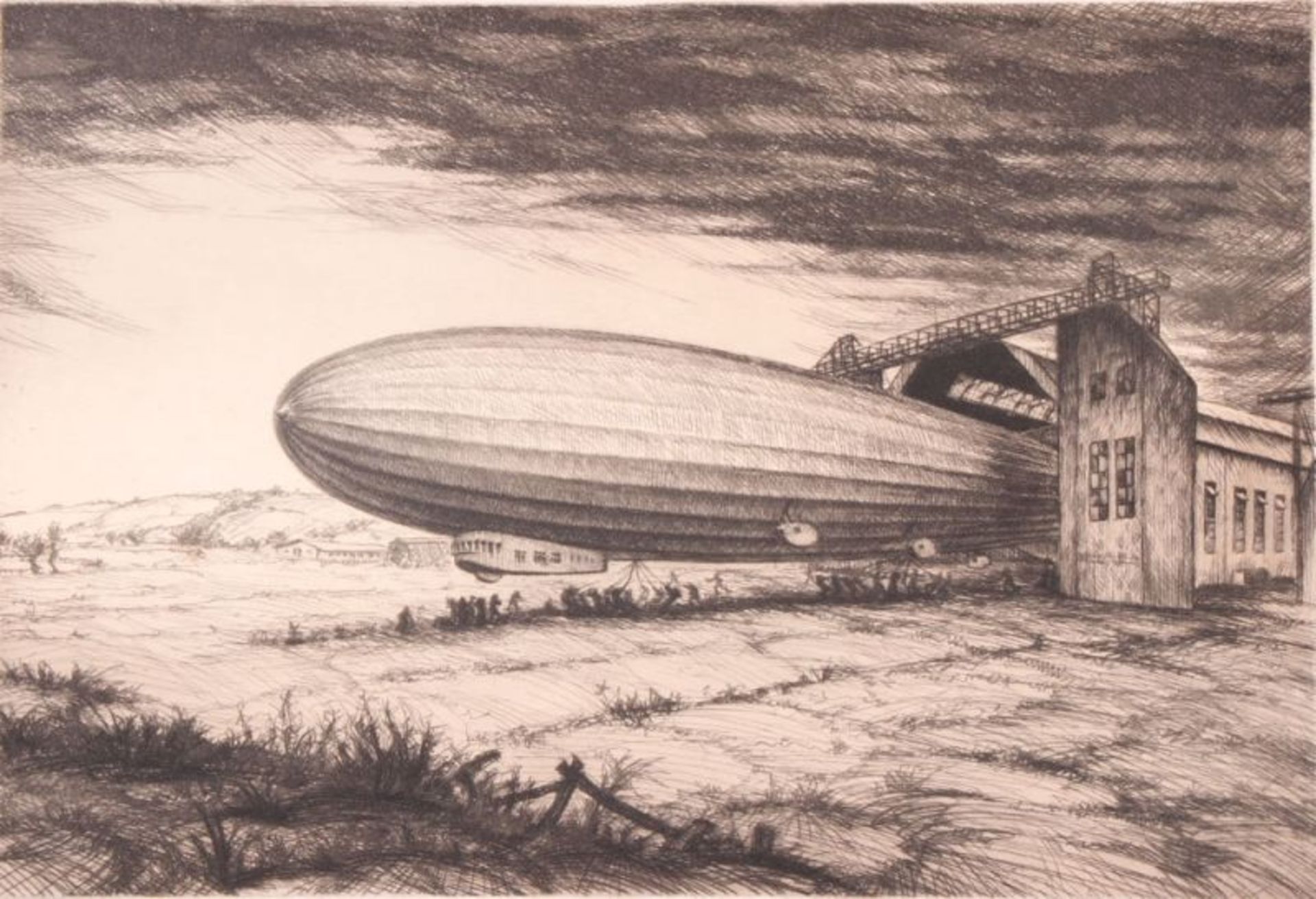 Beier, Ottohans. Karlsruhe 1892 - 1979 München.Zwei Radierungen. "Zeppelin". Rechts u. sign. H: 22 x