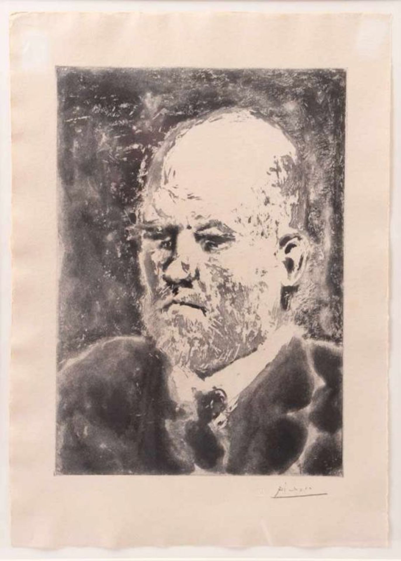 Picasso, Pablo. Málaga 1881 - 1973 Mougins.Suite Vollard, "Portrait de Vollard III". Handgeschöfftes