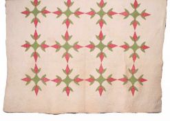 Quilt.Indiana, um 1870. Featred-Star Quilt. Baumwolle, L: 2,28 x 1,96 cm. Vgl. Lit. America's Quilts