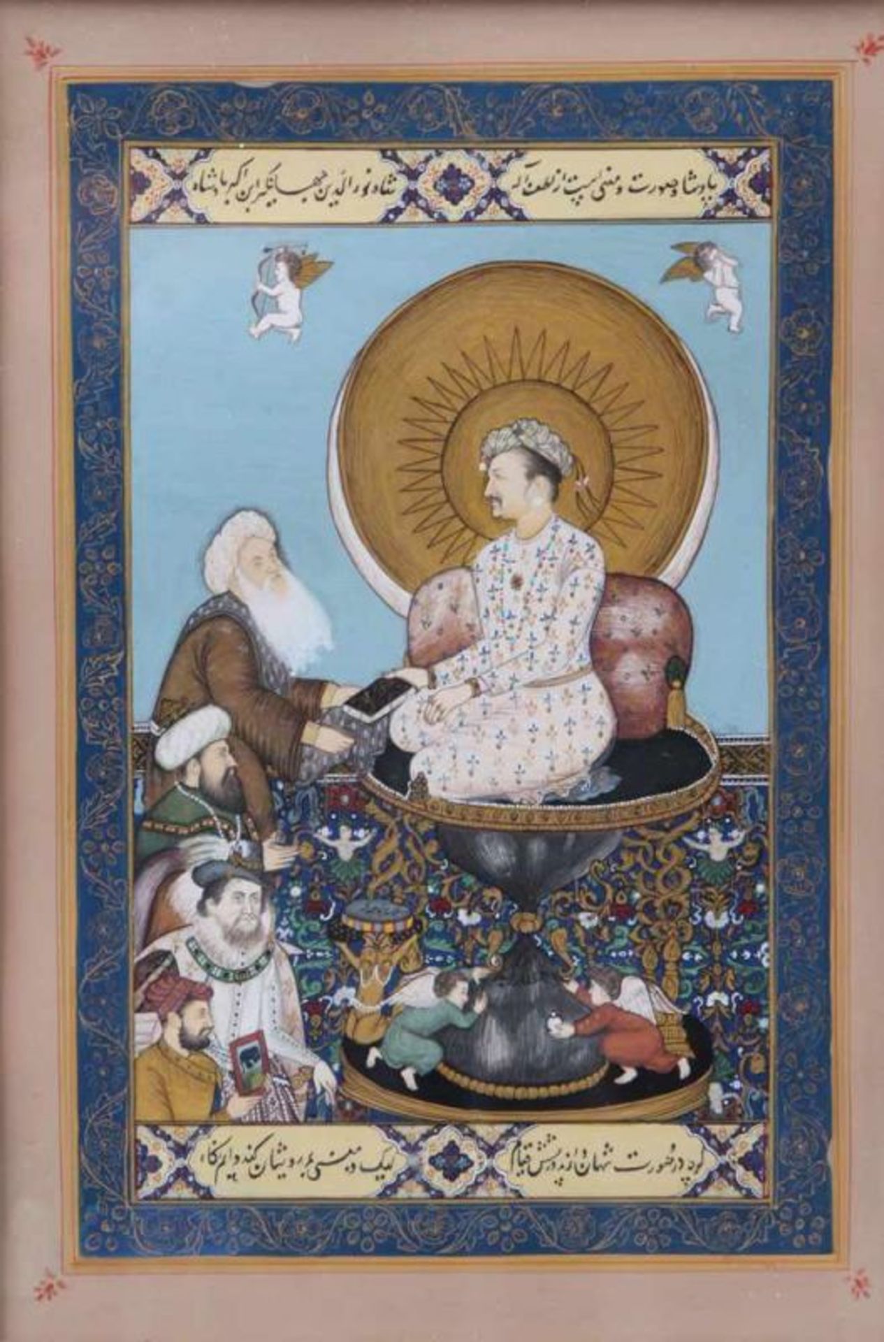 Indien, 19. Jh.Zwei Blätter mit versch. Darstellungen. Feine Pigmentmalerei auf Papier, partiell