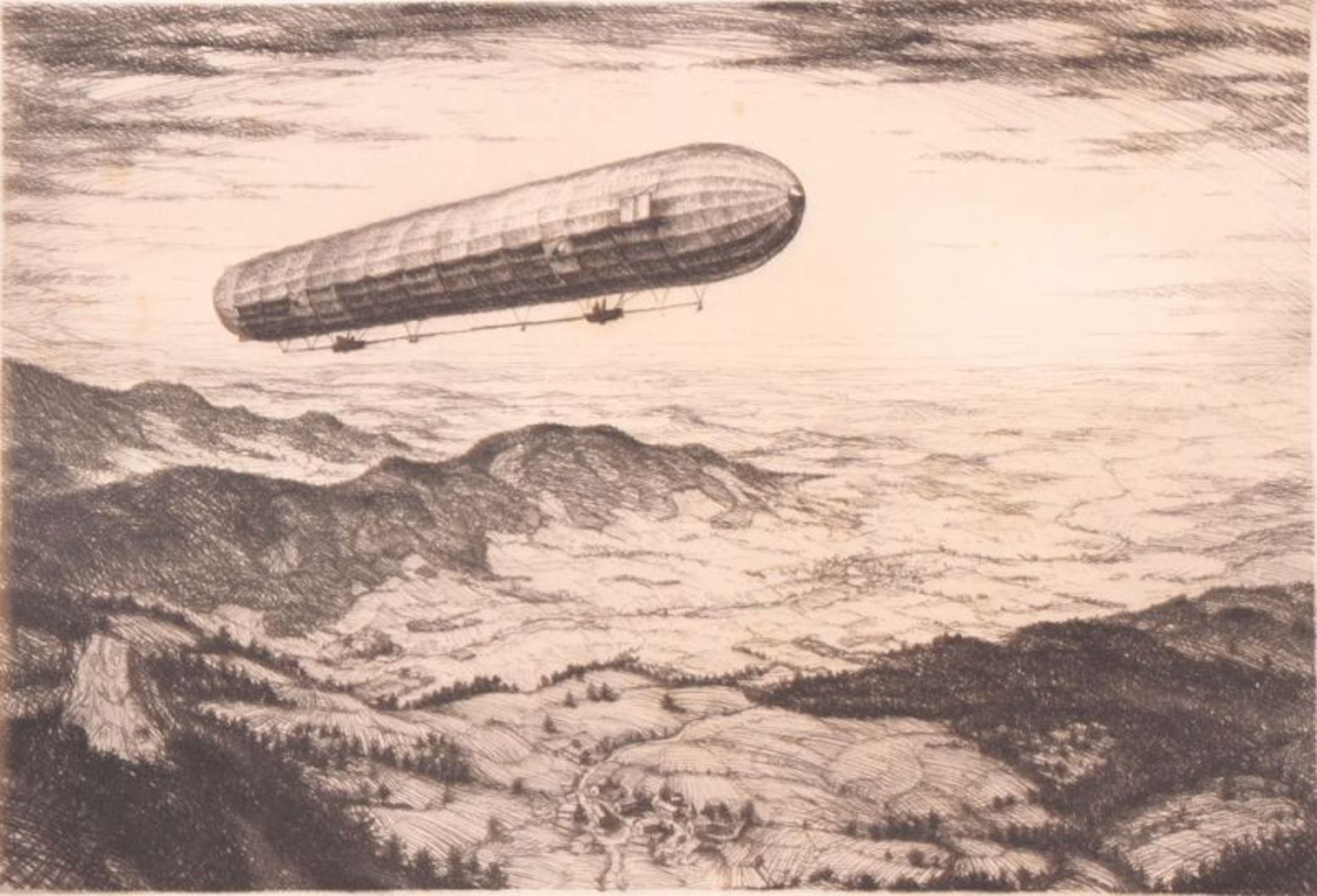 Beier, Ottohans. Karlsruhe 1892 - 1979 München.Zwei Radierungen. "Zeppelin". Rechts u. sign. H: 22 x - Bild 2 aus 2