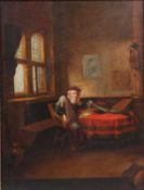 Holland, 19. Jh.Genremaler. In der Bibliothek. Öl/Lwd. H: 50 x 70 cm. Rahmen H: 87 x 71 cm. 20.