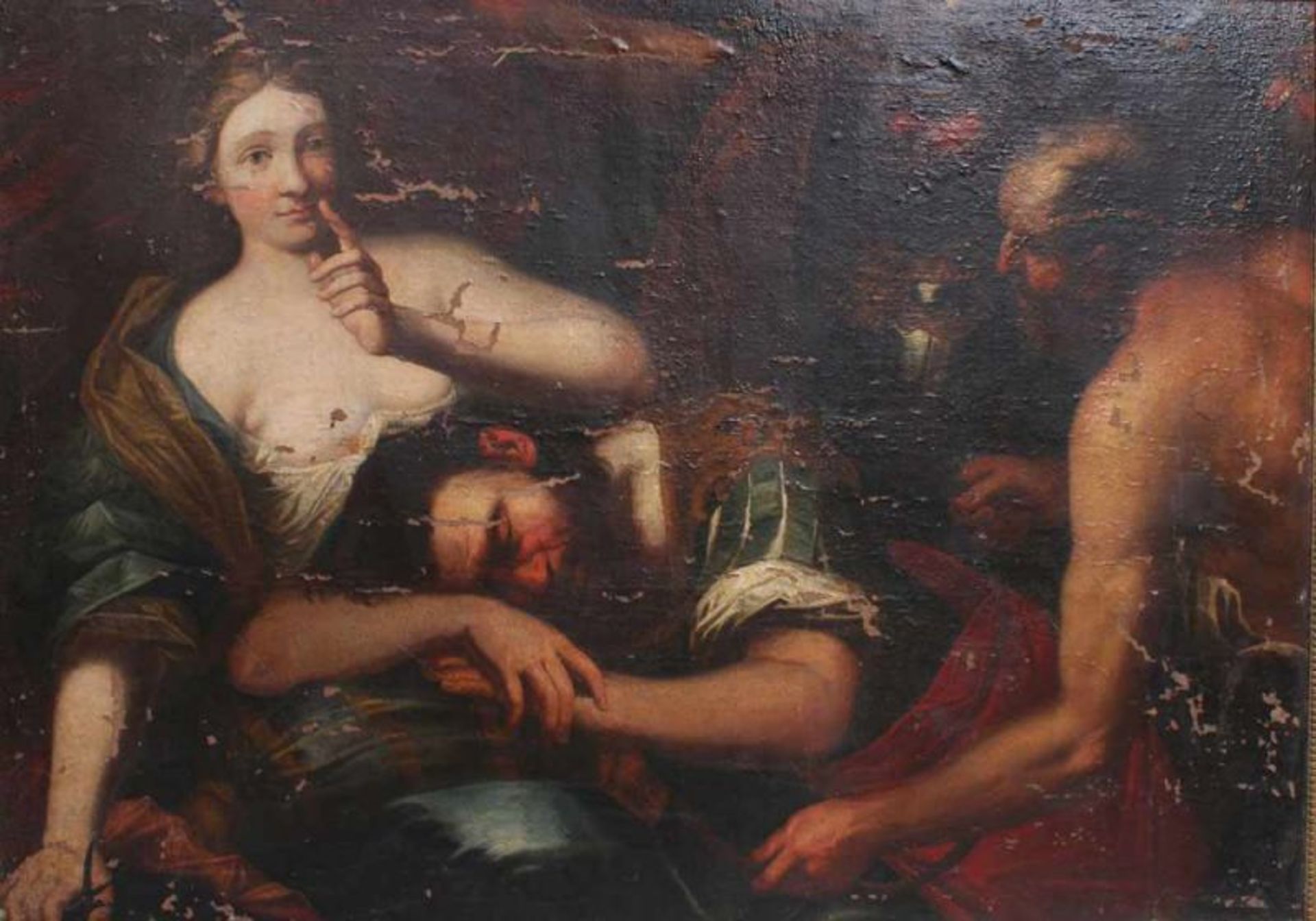 Unbekannt, 17. Jh.Samson und Deliah. Unbekannter Caravaggist, vermutlich venezianischer oder - Bild 4 aus 4