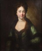 Tischbein, Joh. Heinrich. Haina 1722 - 1789 Kassel.Zugeschrieben. Damenportrait nach rechts gewandt.