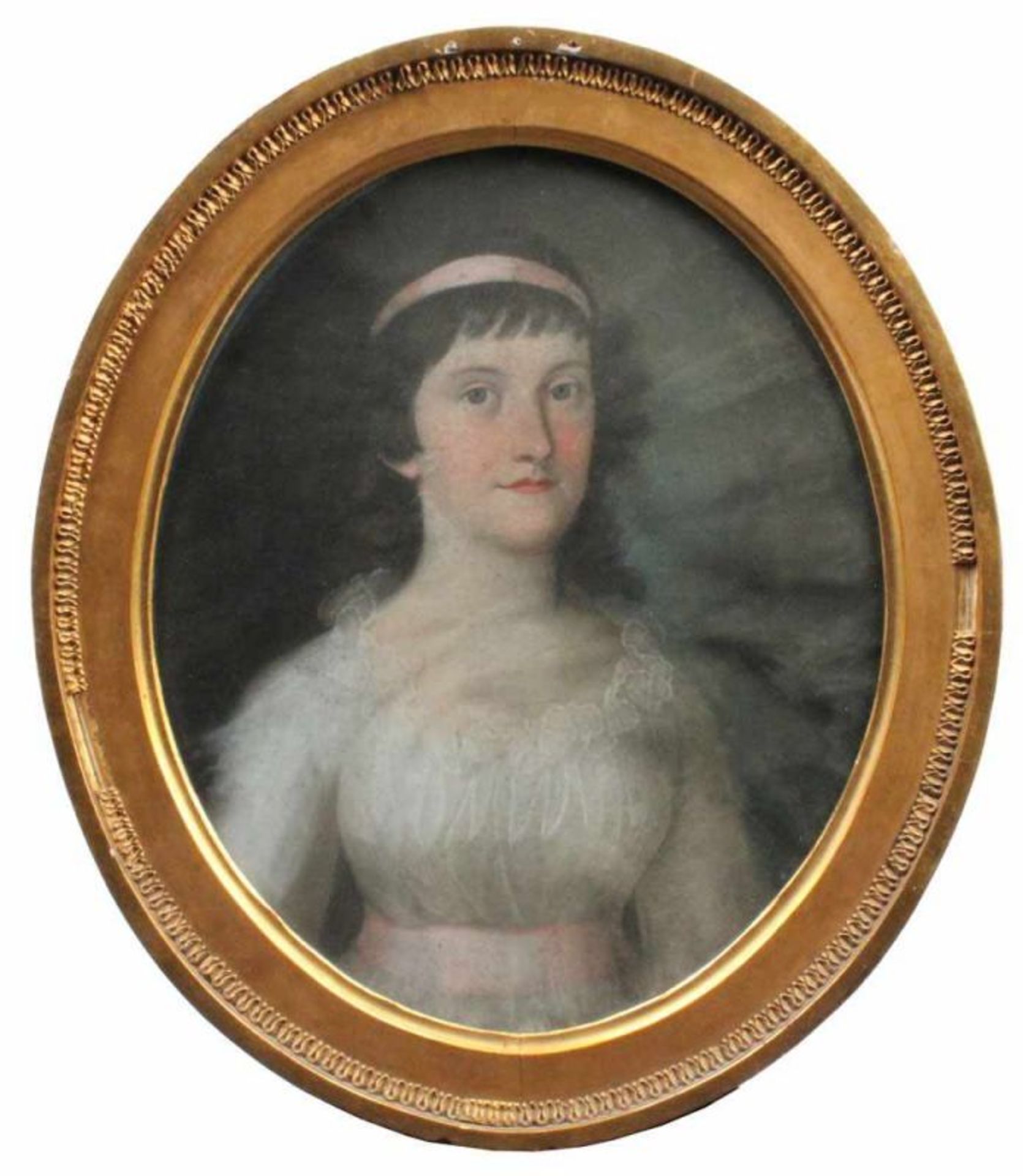 Damenportrait. Ende 18. Jh.Dreiviertelportrait einer Dame "von Seydewitz", Pastell, unter Glas.