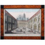 Kupferstich, 17./18. Jh."Veduta del Cordile del Palazzo Archivescovale con una Parte del Duomo in