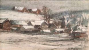 Richter, Anton. Schwarzenbach 1900 - 1962 ebenda."Fränkische Winterlandschaft." Pastellkreide auf