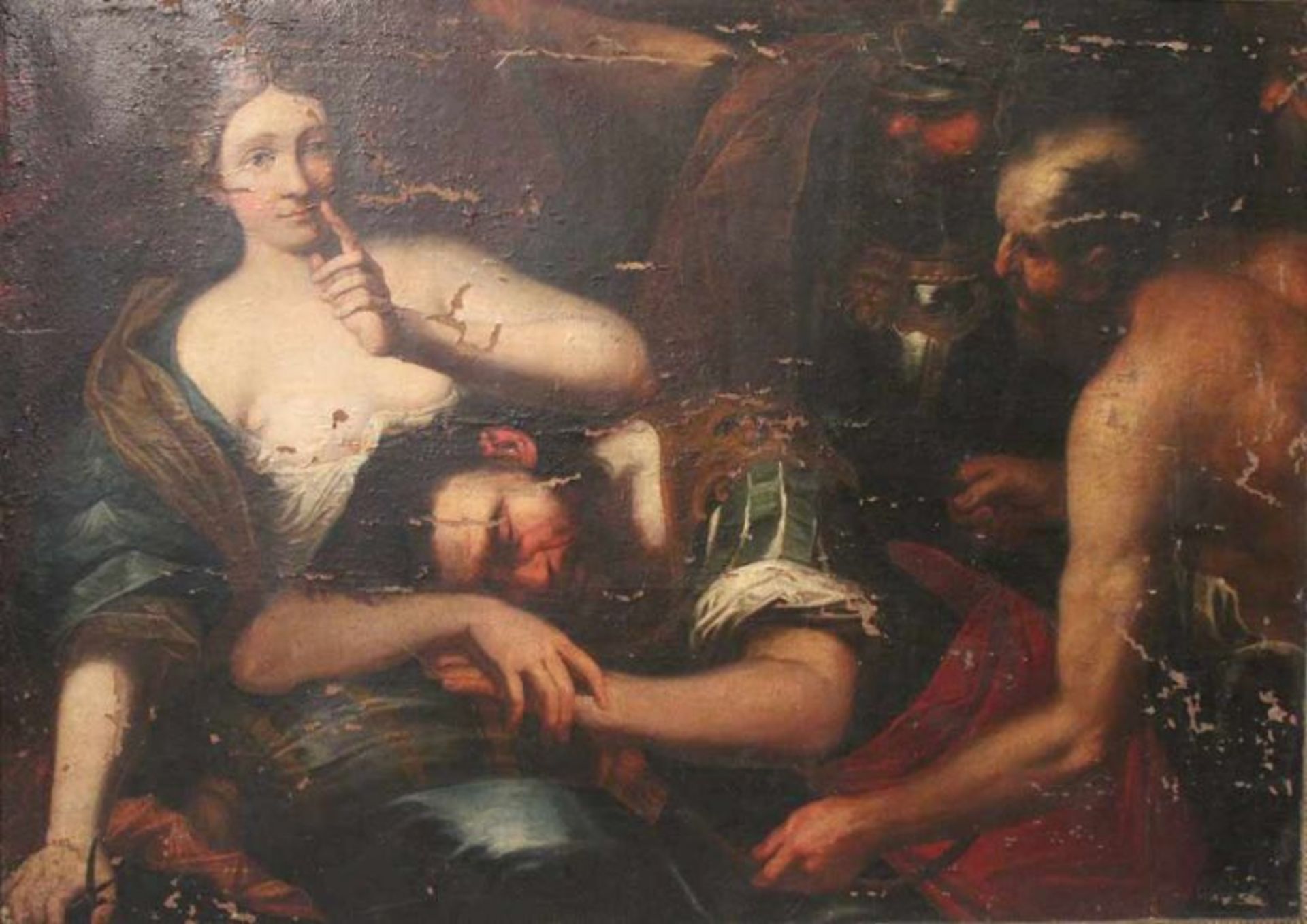 Unbekannt, 17. Jh.Samson und Deliah. Unbekannter Caravaggist, vermutlich venezianischer oder - Bild 2 aus 4