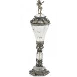 German Silver Gilt & Rock Crystal Covered Cup