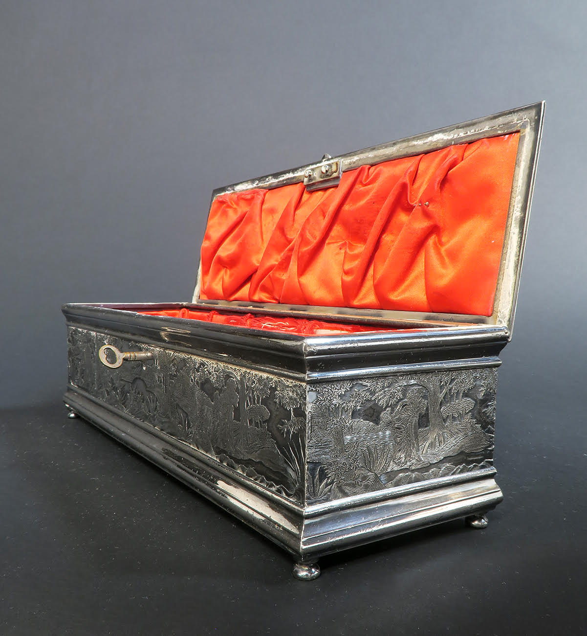 Fine 19th C. Silver-Plated Jewelry Box - Image 6 of 14