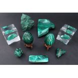 Lot of 9 pieces Malachite Desk Set