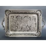 Hand Hammered Hand Engraved Persian Silver Tray