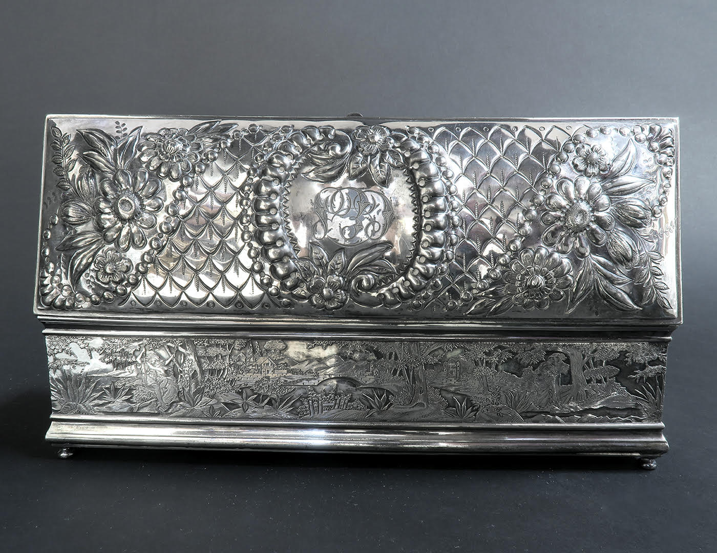 Fine 19th C. Silver-Plated Jewelry Box - Image 10 of 14