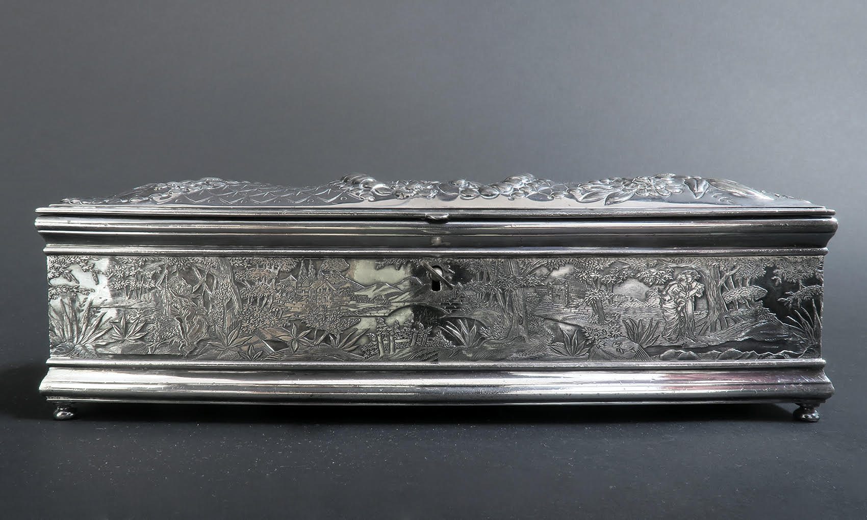 Fine 19th C. Silver-Plated Jewelry Box - Image 4 of 14