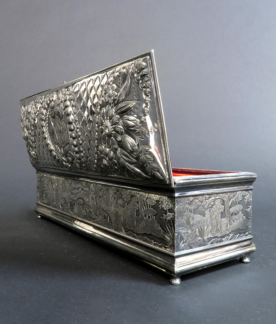 Fine 19th C. Silver-Plated Jewelry Box - Image 8 of 14