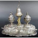 Fine 19th C. Austro-Hungarian Figural Silver Inkwell