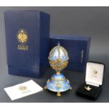 Faberge Sterling Silver & Gold Music Box Egg