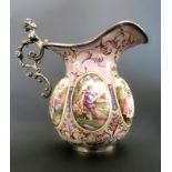 19th C. Austrian/Viennese Enamel On Silver Creamer