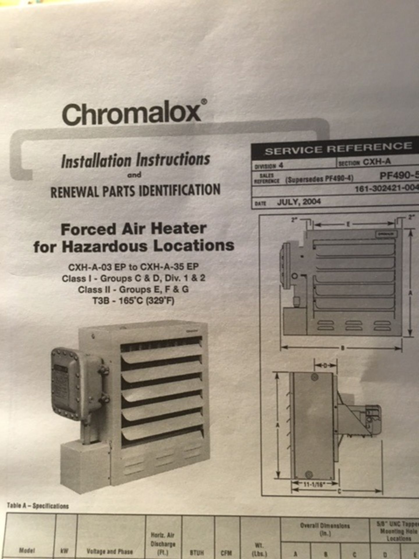 CHROMALOX Forced Air Heater, Explosion Proof - Mod: CXH-A-10-63-32-40-10-10-EP (full details below) - Image 3 of 4