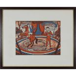 Heckel, Erich (1883 -1970), Zirkus, Orig. Farbholzschnitt 1931, 23,5 x 31 cm (