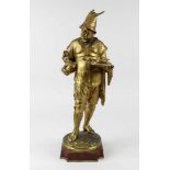 Lalouette (19. Jh, franz. Bildhauer), Wirt mit Weinkrug und Tablett mit Rauchutensilien, Bronze