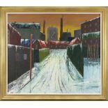 Serber, Vilhelm (1902-1977), Abstrakte Stadtansicht im Winter, Öl/Platte, oben. re. signiert, 60 x