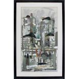 Zeitgenössischer Künstler, Abstrakte Komposition - ohne Titel, Collage, 93 x 52 cm (Pp-