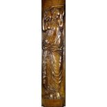 Wasserträgerin, Holzrelief, wohl Frankreich, 1.Drittel 20.Jh., exotisches Holz geschnitzt und