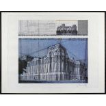 Christo (geb. 1935), Verhüllung des Reichstags, Offsetdruck handsigniert, 63 x 69 cm Pp-