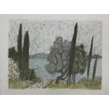 Peiffer-Watenphul, Max (1896-1976), Italienische Seenlandschaft, Farblithographie, am unteren Rand