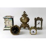 Konvolut Uhren und Uhrenteile, Frankreich, um 1870-1900, zwei lose Werke mit Zifferblatt, drei