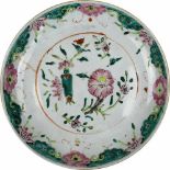 Chinesischer Teller, Famille Verte, Republik-Zeit, Porzellan, weißer Scherben mit aufglasur gemaltem