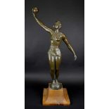 Kottenrodt, Ulrich (1906 - 1984) Große Bronze Ballspielerin um 1930, junge Frau in Sporttricot mit