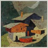 Welborn (Landschaftsmaler, 2.H.20.Jh.), Häuser im Gebirge, Öl/Lwd, li. unt. signiert und dat. (19)