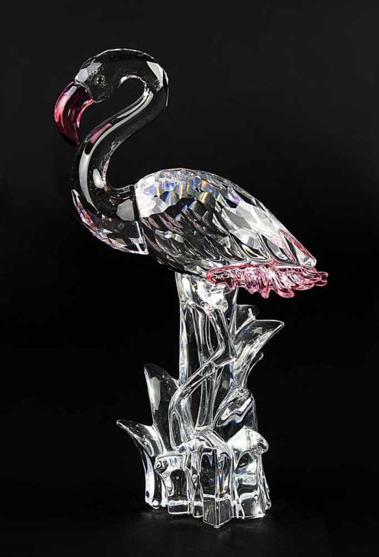 Swarovski Flamingo, klares und rosa getöntes Kristallglas, Design Gabriele Stamey 2002-2011, im