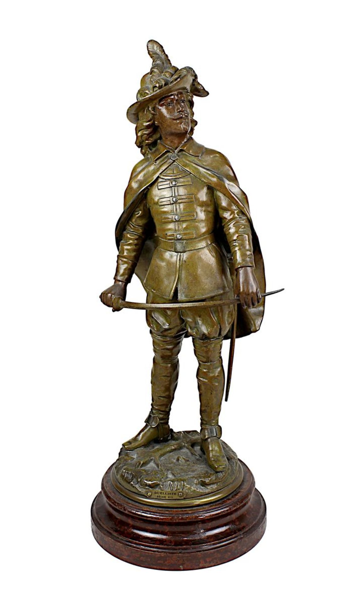 Garnier, Jean (Mouzeuil 1853 - 1910), "Duelliste Louis XIII", Regule - Figur, auf naturalistisch