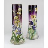 Paar Jugendstilvasen, wohl Baccarat, Christalleries de Baccarat/Meurthe et Moselle um 1900,