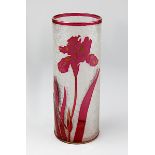 Baccarat Jugendstil-Vase, um 1900, Cristalleries de Baccarat, Meurthe et Moselle, zylinderförmiger