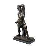 Athlet, Galvanoplastik um 1900, wohl nach antikem Vorbild, schöne bronzefarbene Patina, auf