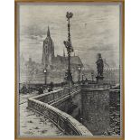 Mannfeld, Bernhard (Dresden 1848 - 1925 Frankfurt), Mainbrücke mit Blick auf den Frankfurter Dom,