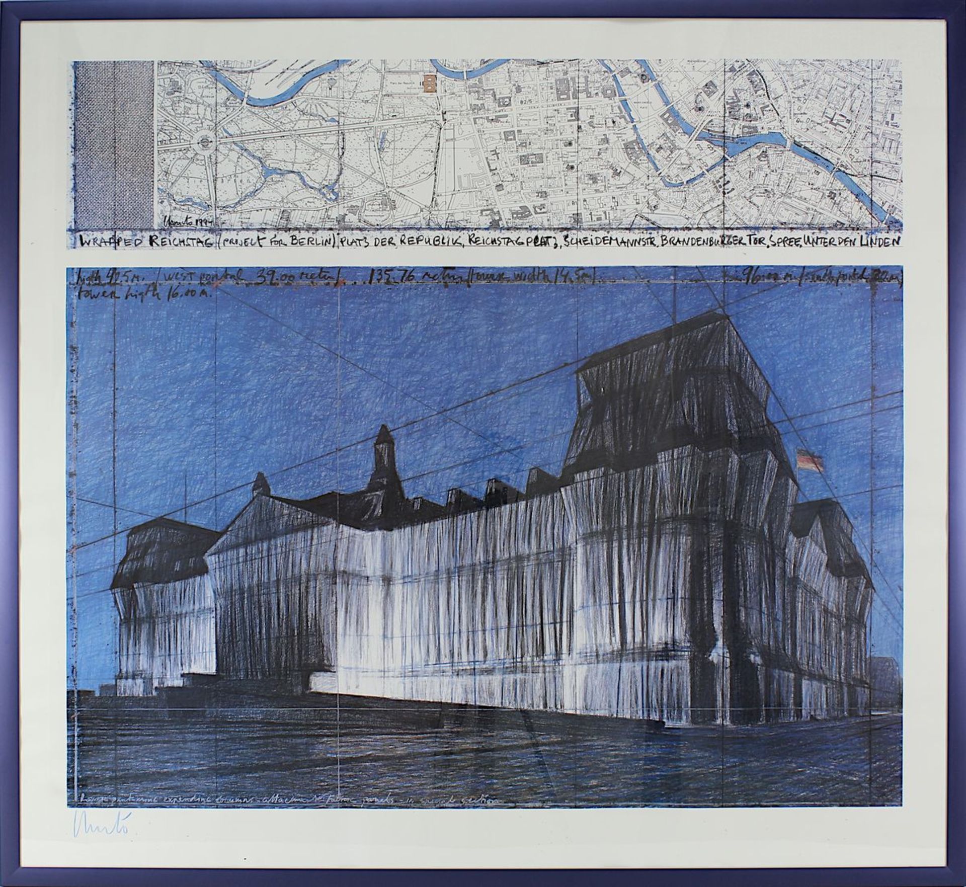 Christo (Gabrowo 1935, Bulgarien) "Wrapped Reichstag" (project for Berlin) PLAT 3 der Republik,