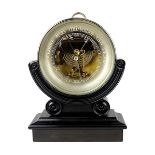 Gründerzeit - Barometer, deutsch um 1880, vernickeltes Gehäuse mit beschrifteter facettierter