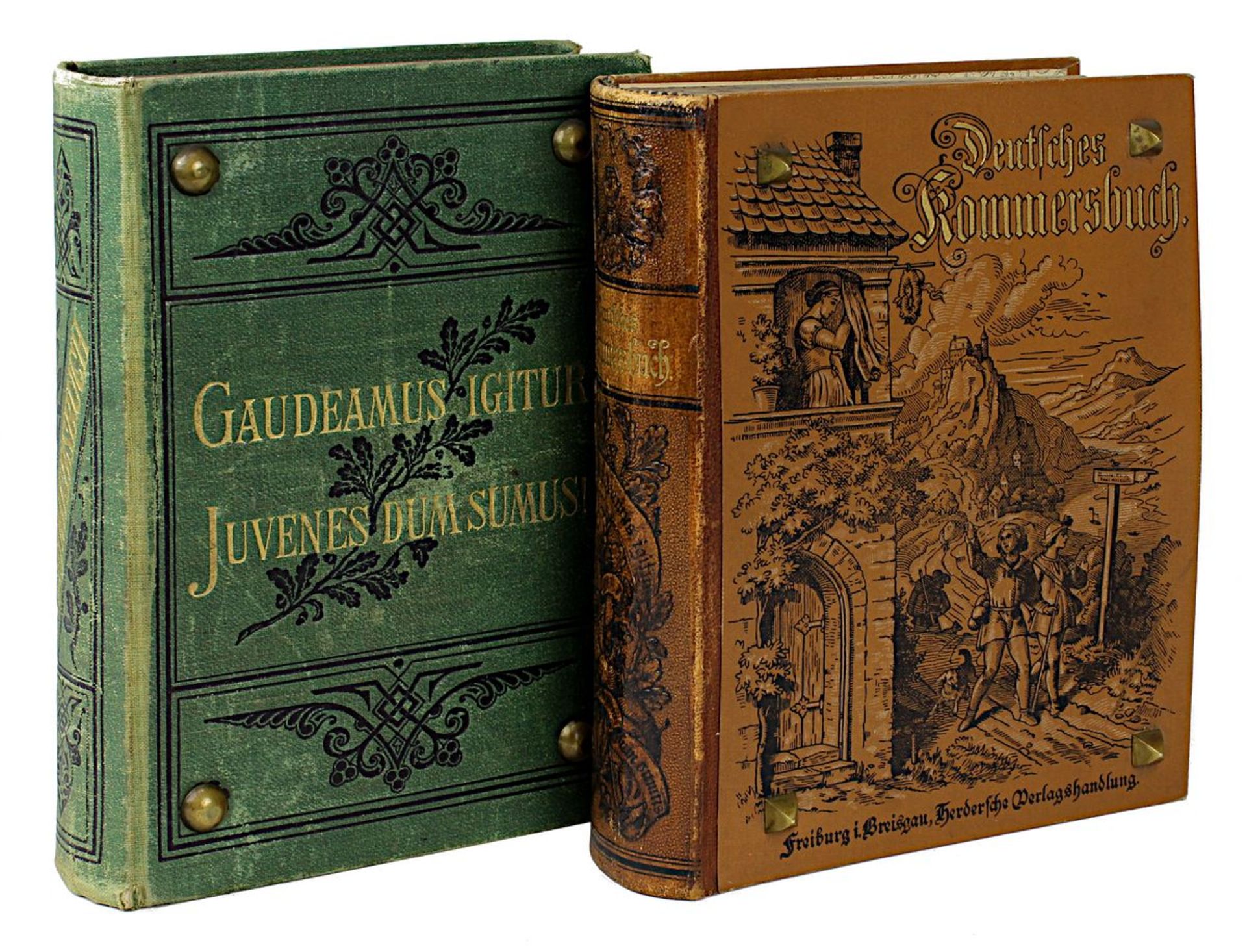 2 Kommersbücher, 1904 und 1906: Deutsches Kommersbuch, 9. Aufl., Freiburg i. Br. 1904,