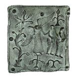 Bronzerelief Vertreibung aus dem Paradies, Museumsreplikat des romanischen Originals aus San Zeno