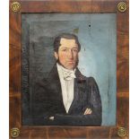 Porträtmaler 1.H.19.Jh., Halbporträt eines Herrn mit Backenbart, Öl auf Leinwand, wohl um 1837, Öl